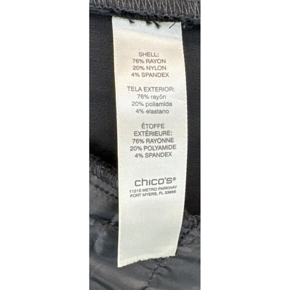 Chicos Womens Pants Sz 2 Large Black Rayon CareerWear BizCasual Classic Comfy - Picture 6 of 12